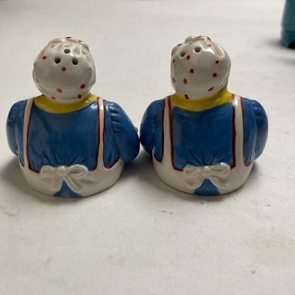 Vintage Clay Art African American Salt and Pepper Shakers Set Rolling Pin Pie - Picture 2 of 5